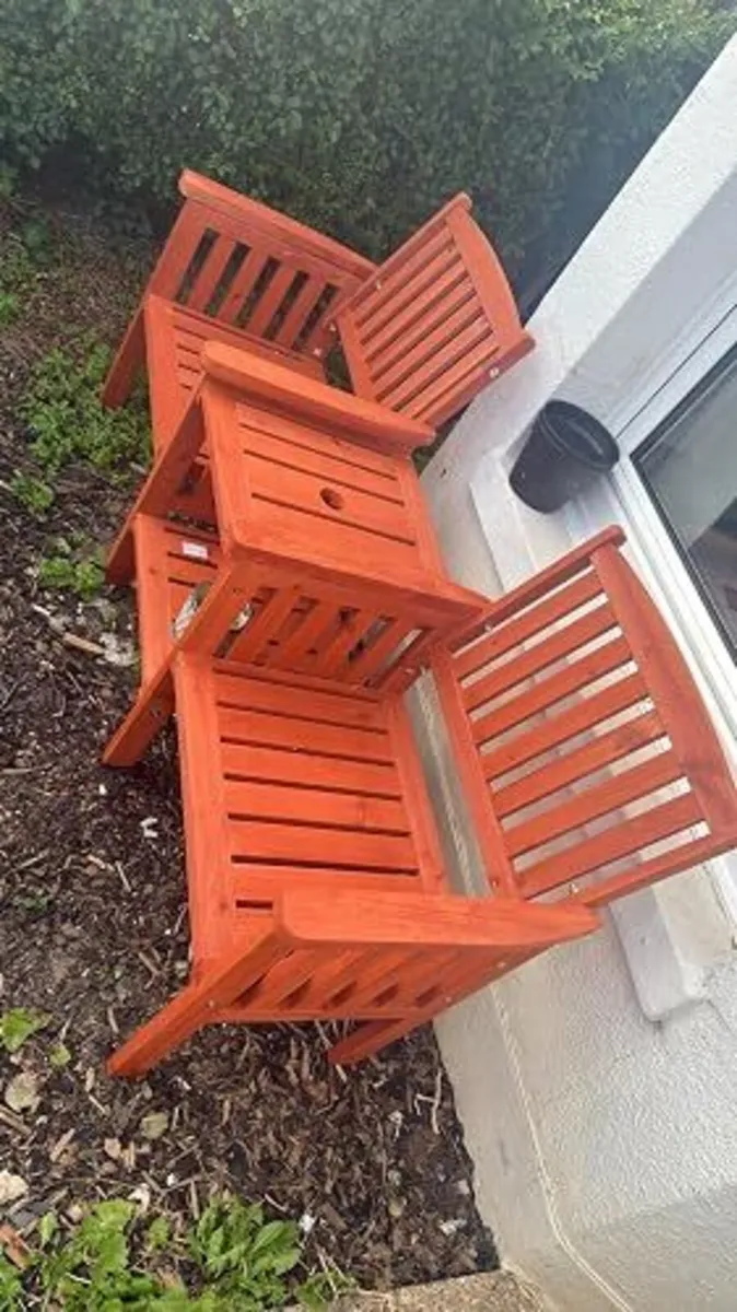 Garden Love Duo Seat Patio Bench Set - Image 4