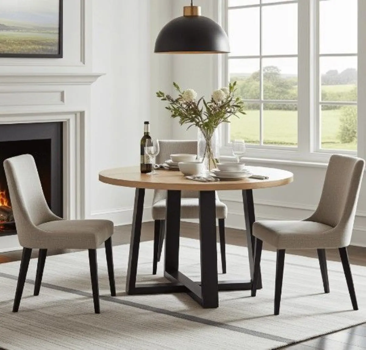 FLEXI 170 Extendable Round Dining Table Laminated - Image 1