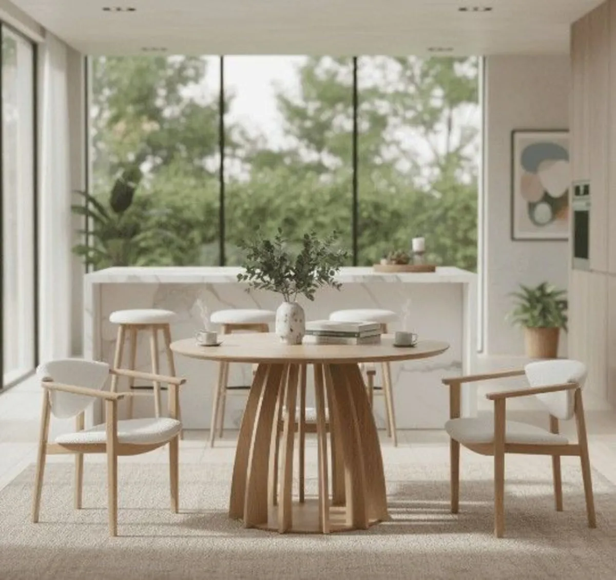 The Aurora Modern Round Dining Table 100cm - Image 2