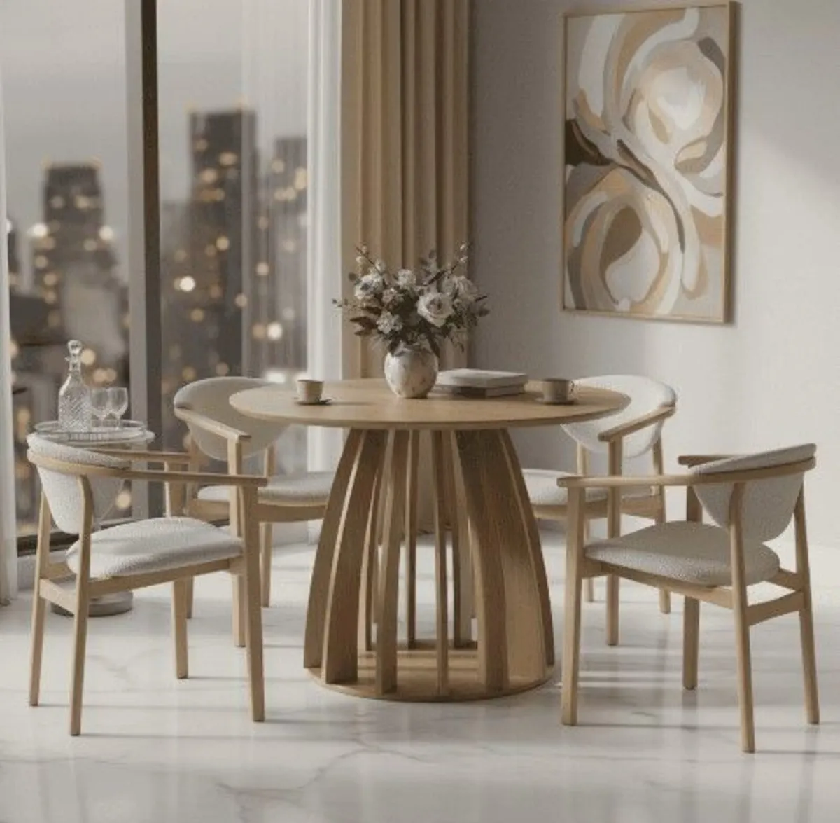 The Aurora Modern Round Dining Table 100cm - Image 3