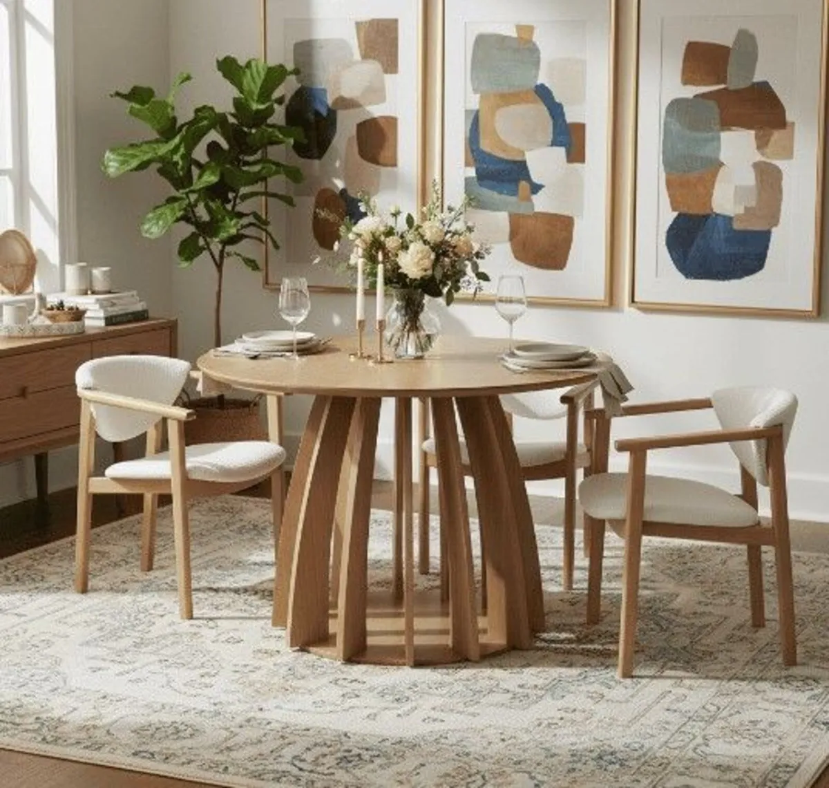 The Aurora Modern Round Dining Table 100cm - Image 4