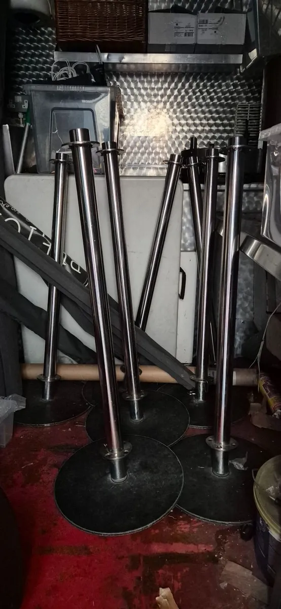 Commercial Chrome Café Barrier System – Posts, Bas - Image 2