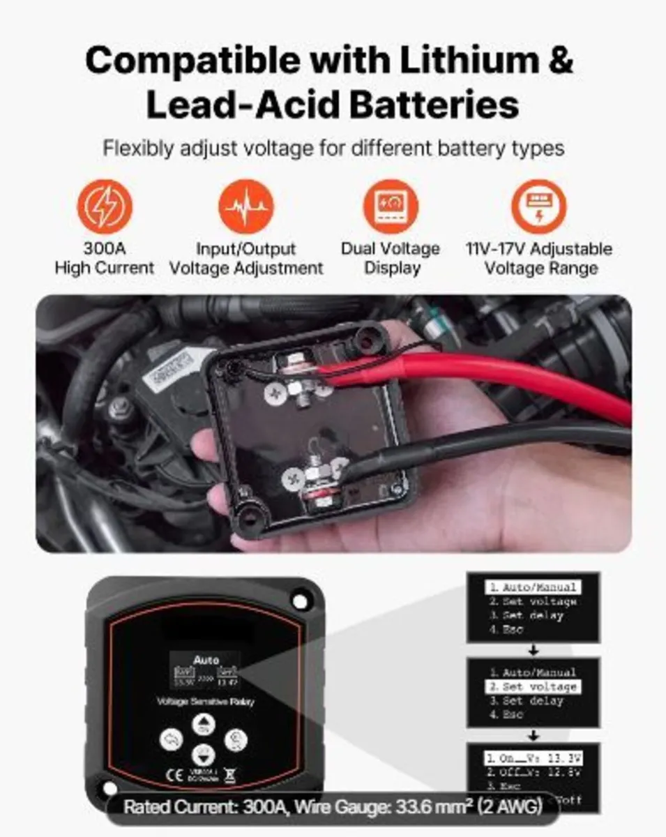 Dual Battery Isolator Kit, 12V 300 Amp - Image 2