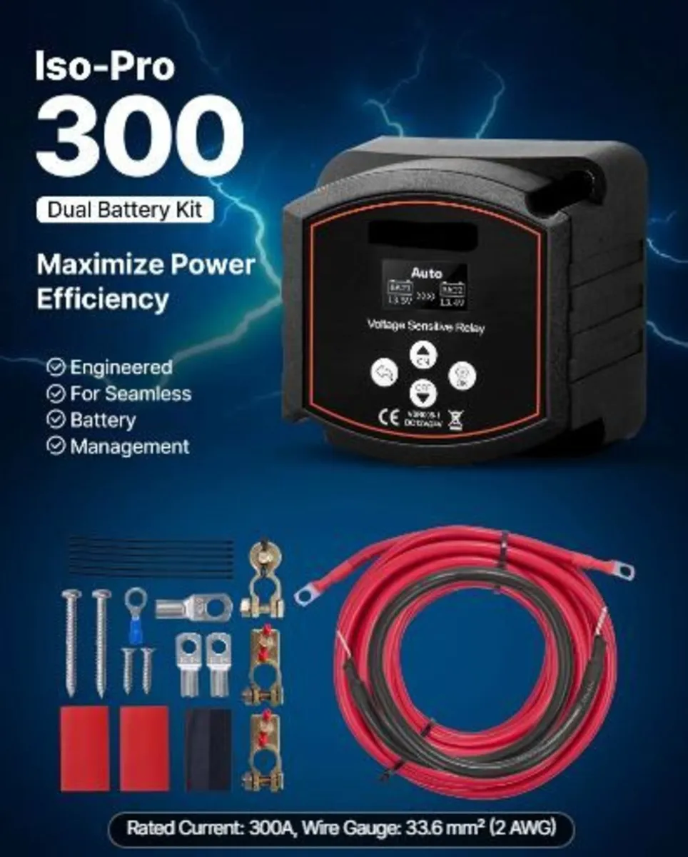 Dual Battery Isolator Kit, 12V 300 Amp - Image 4