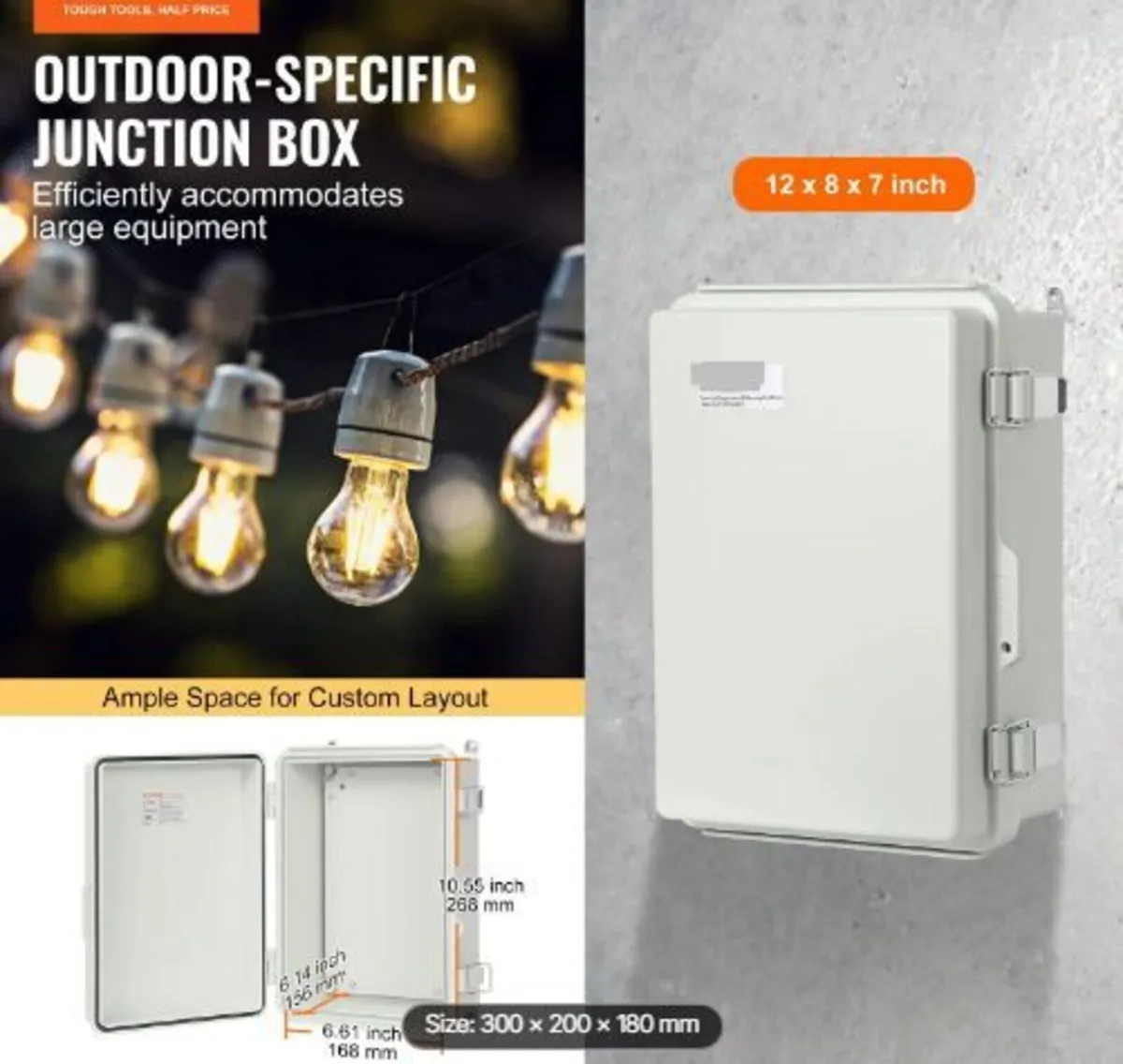 Outdoor Electrical Junction Box, 300 x 200 x 180 m - Image 2