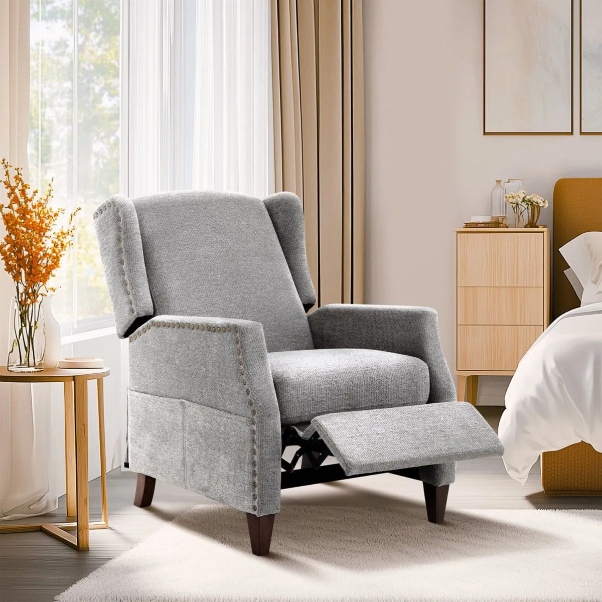 Armchair with Storage Pockets Manual Recline (Mult - Image 4