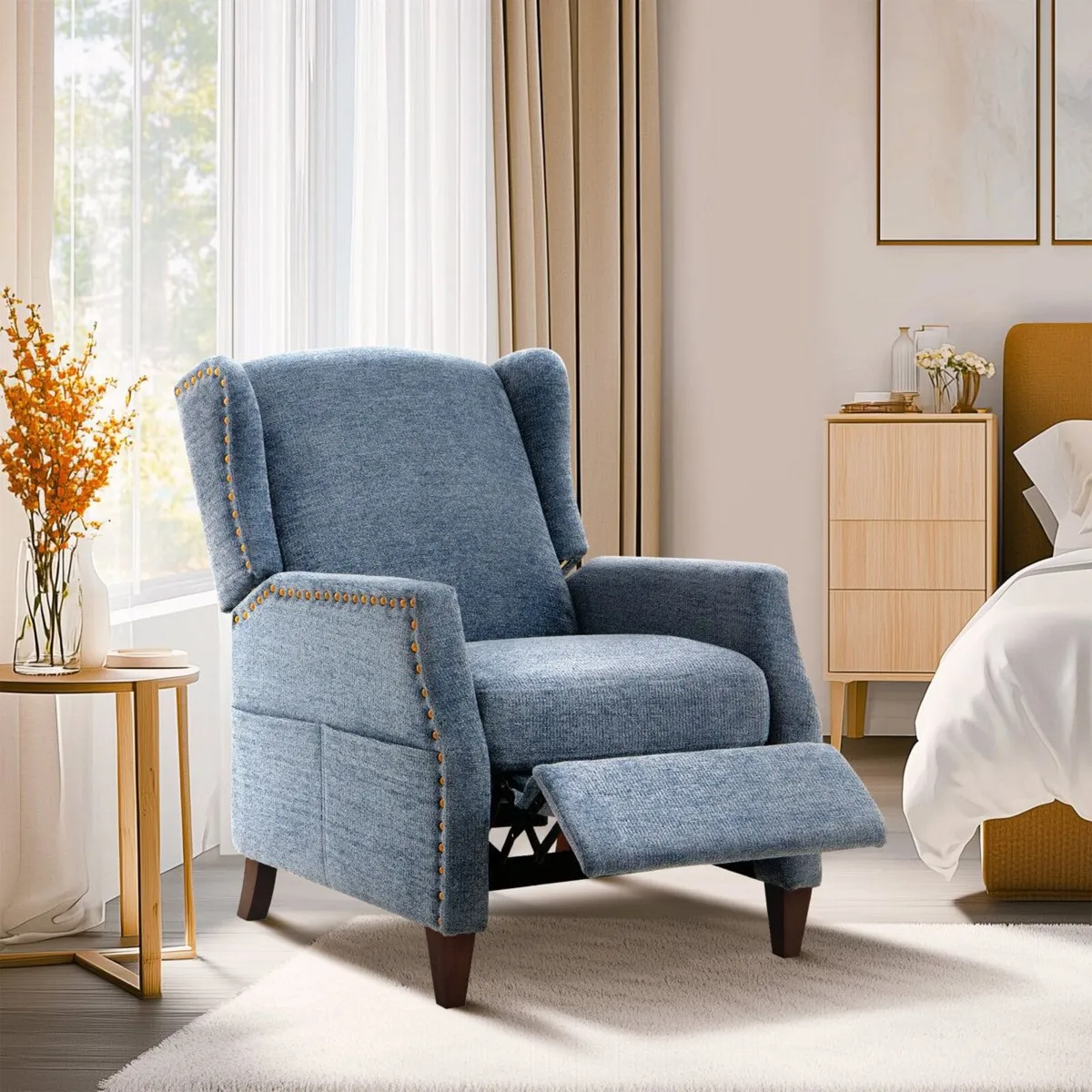 Armchair with Storage Pockets Manual Recline (Mult - Image 1