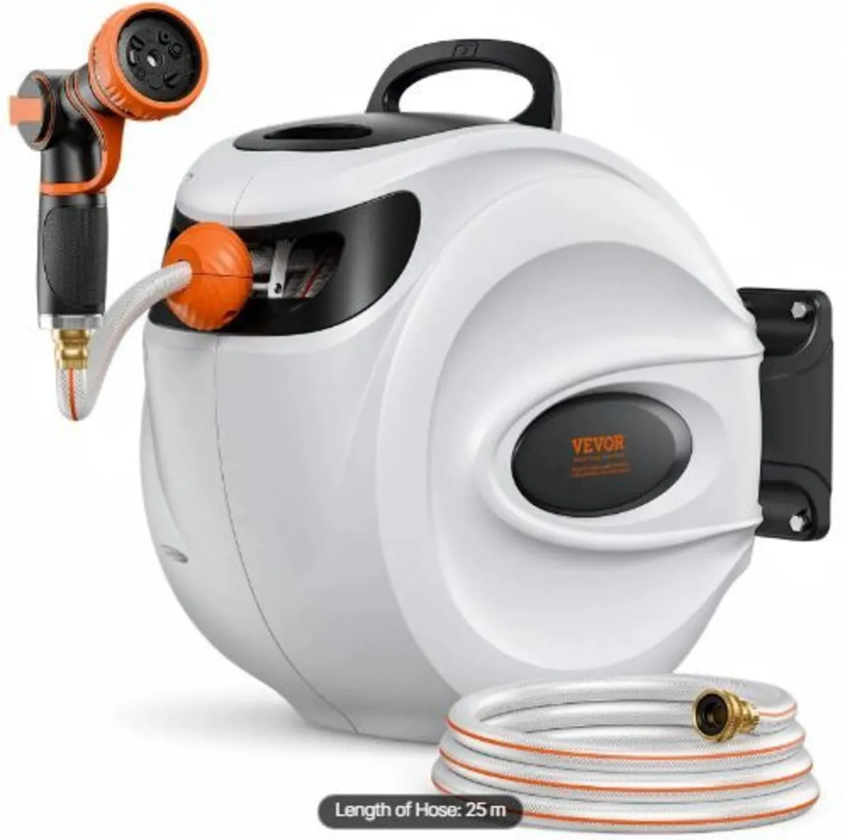 Retractable Hose Reel Water Hose Reel 25m x 1.3cm - Image 2