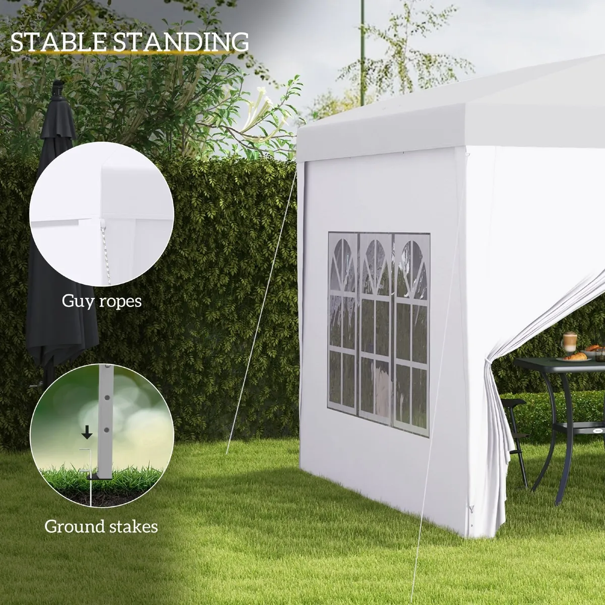 Pop Up Gazebo 3 x 3m with Carry Bag and Windows - Image 3