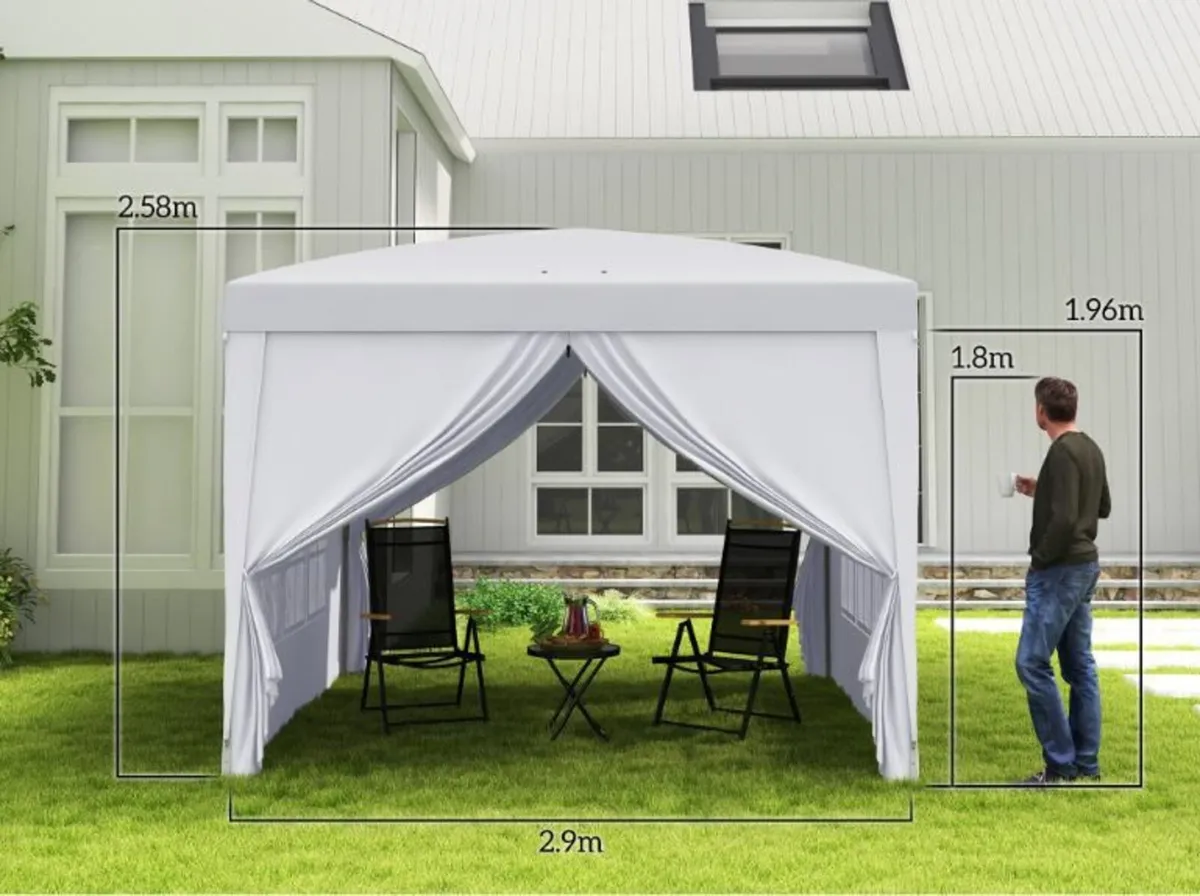 Pop Up Gazebo 3 x 3m with Carry Bag and Windows - Image 2