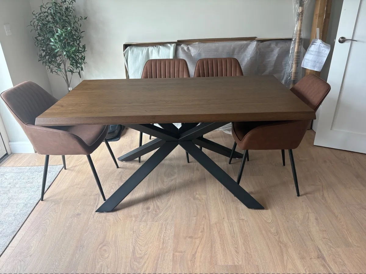 Smoked Oak Dining Table - Image 1