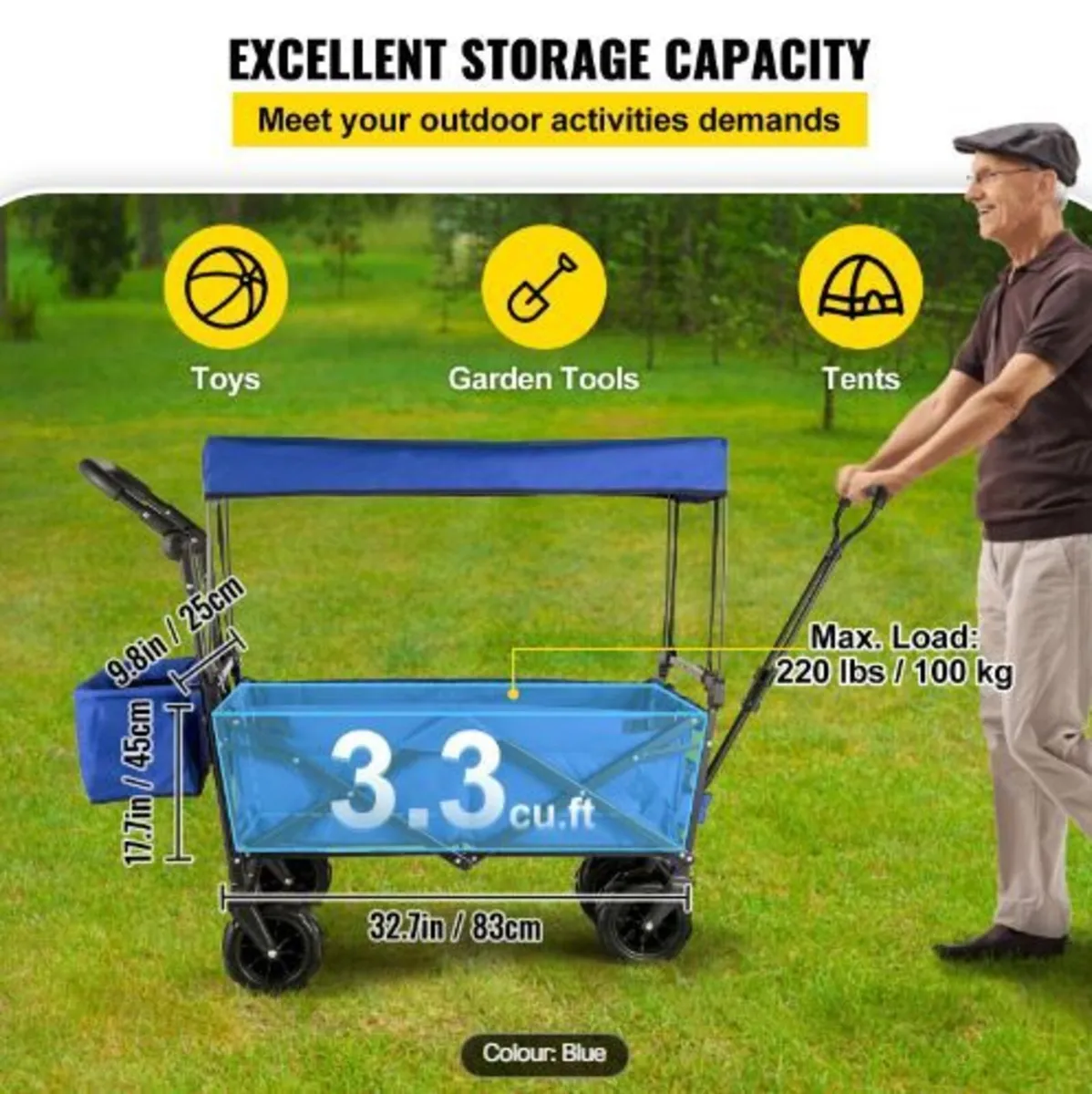 Collapsible Wagon with Canopy - Image 2