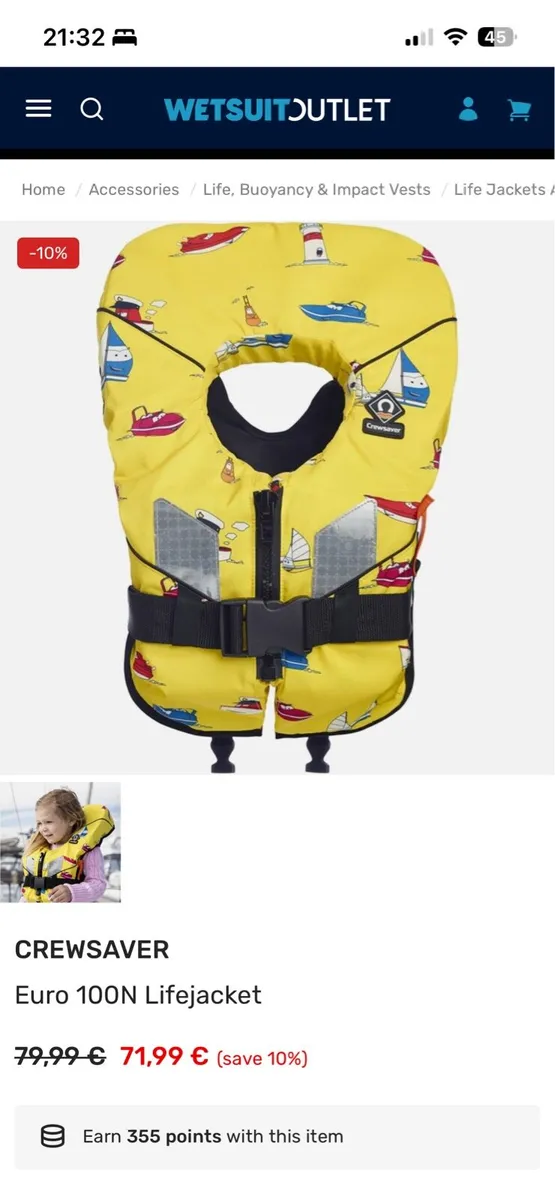 Crewsaver Euro 100N Child’s Lifejacket (RRP €70) - Image 4