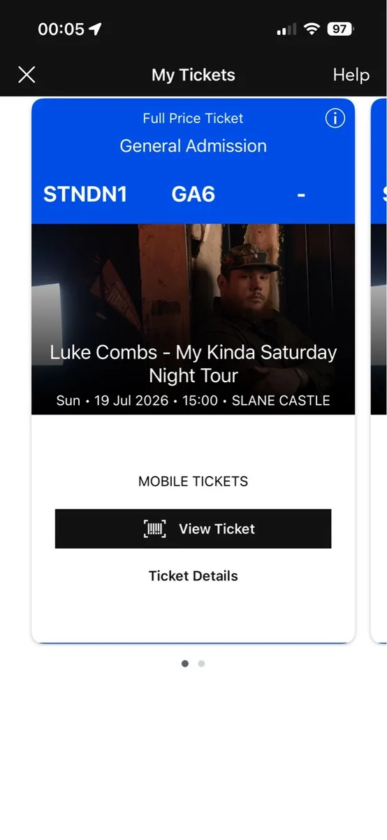 Luke combs Tickets Sunday 19th €75 each - Image 2