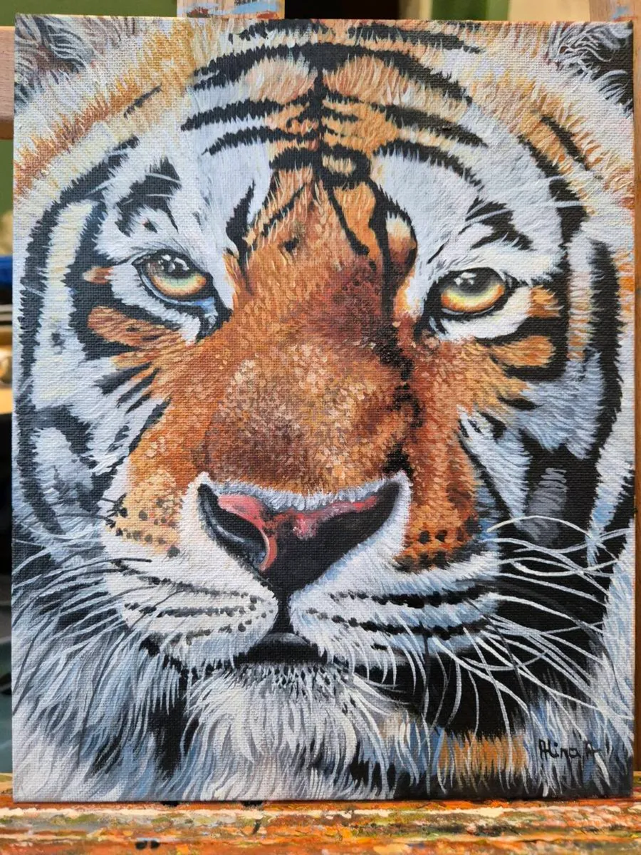 Tiger portrait - oil painting - Image 2
