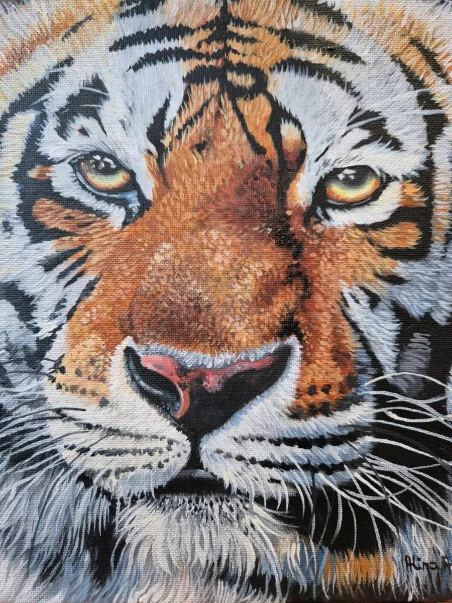 Tiger portrait - oil painting - Image 3