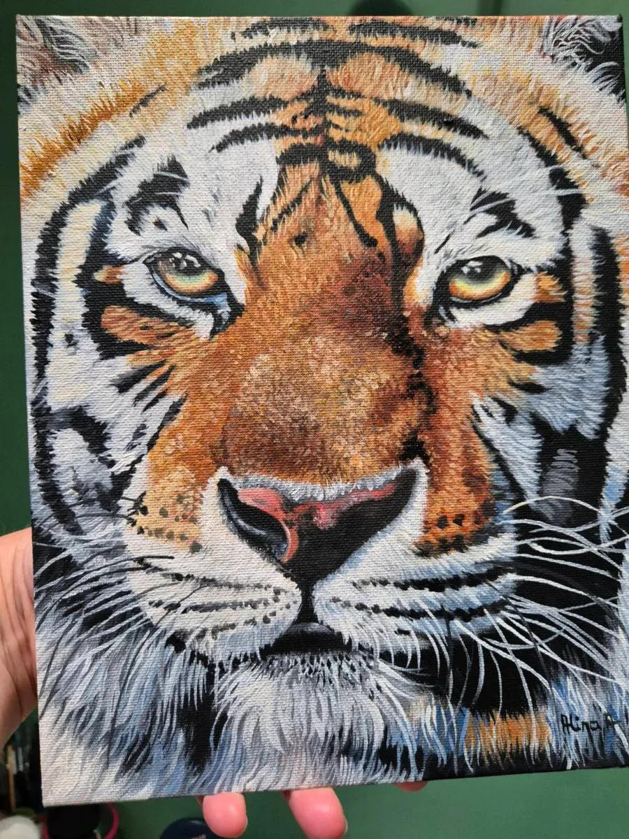 Tiger portrait - oil painting - Image 4