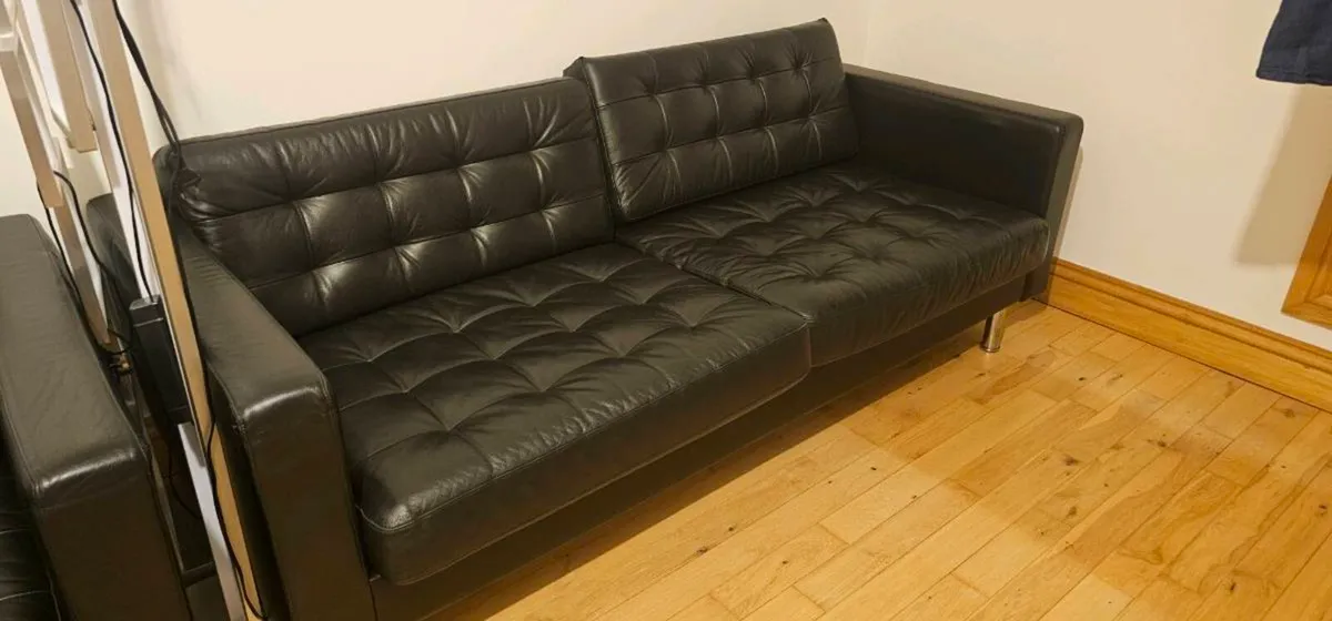 Ikea landskrona 3 seater and 1 seat leather sofa - Image 1