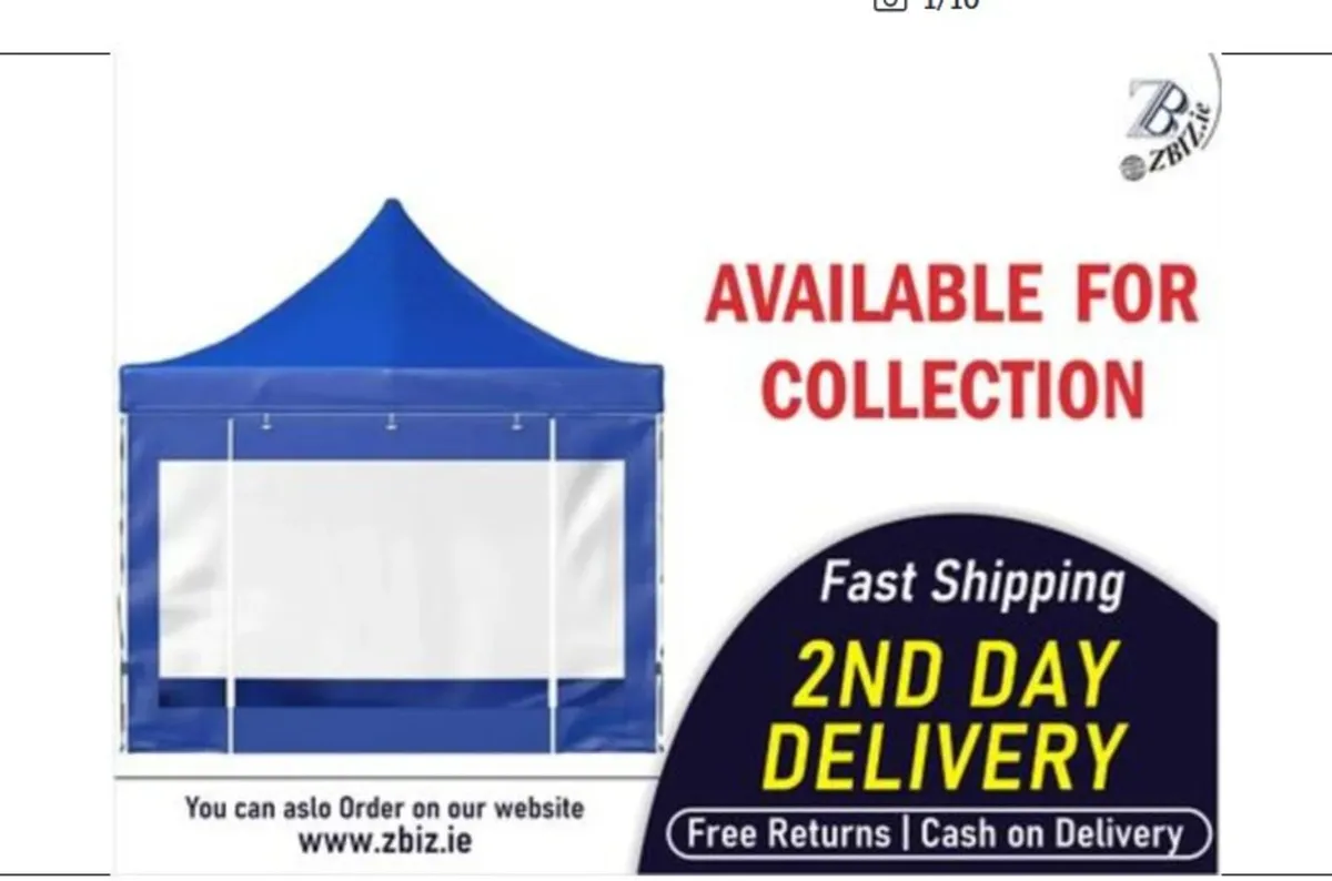 10*10 Pop-up Gazebo with Sidewalls Blue - Image 1
