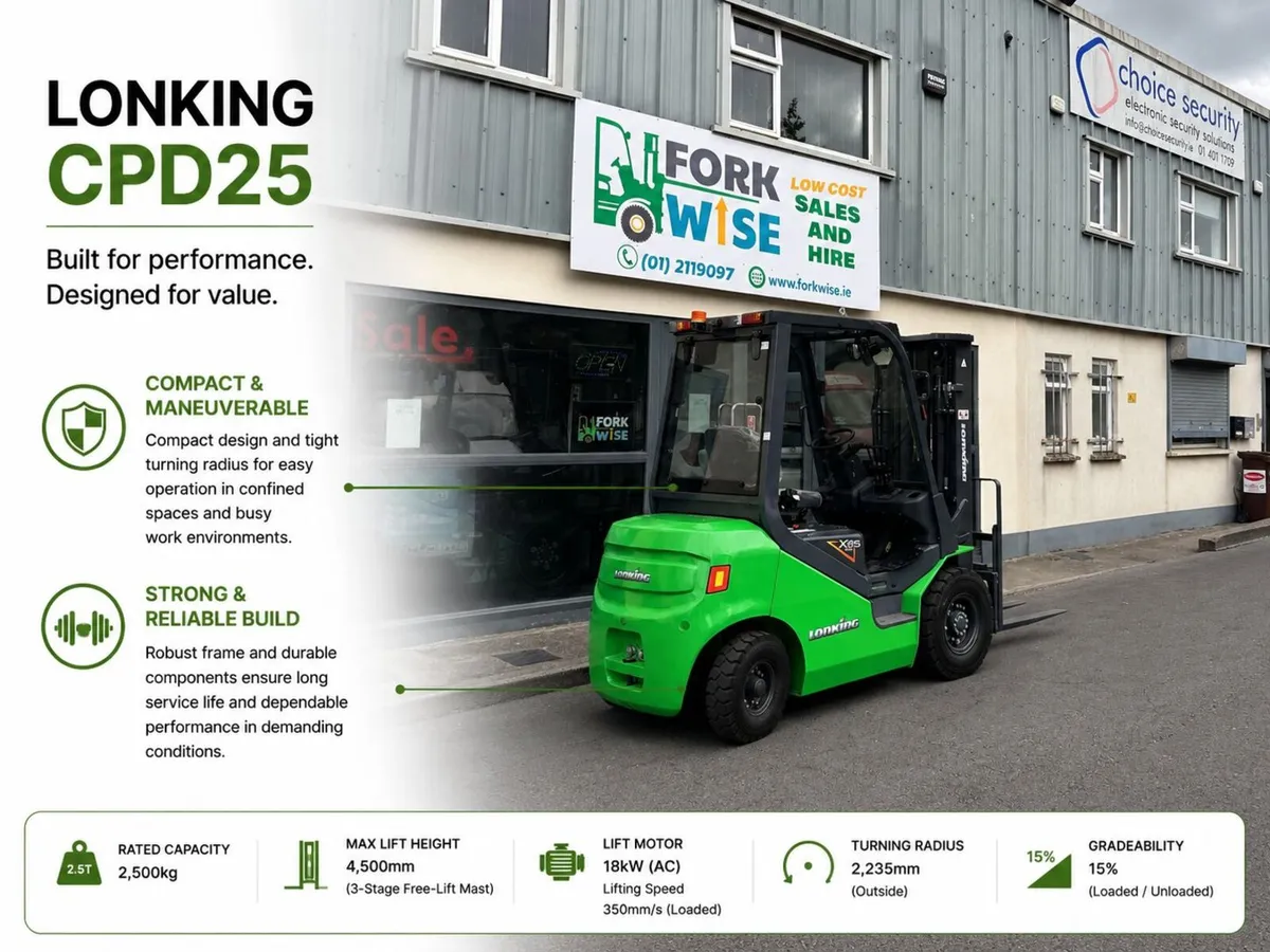 Lonking CPD25 2.5 Tonne Electric Forklift - Image 4