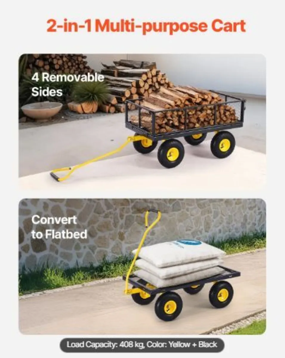 900 Lbs Heavy Duty Steel Garden Cart - Image 2