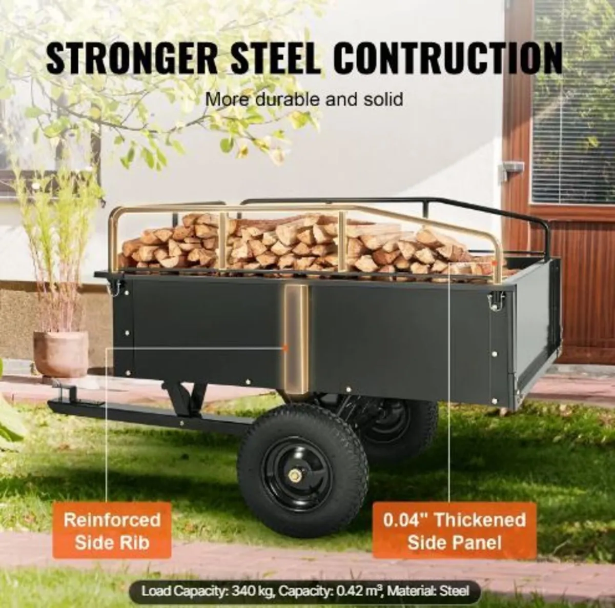 Heavy Duty ATV Trailer Steel Dump - Image 4