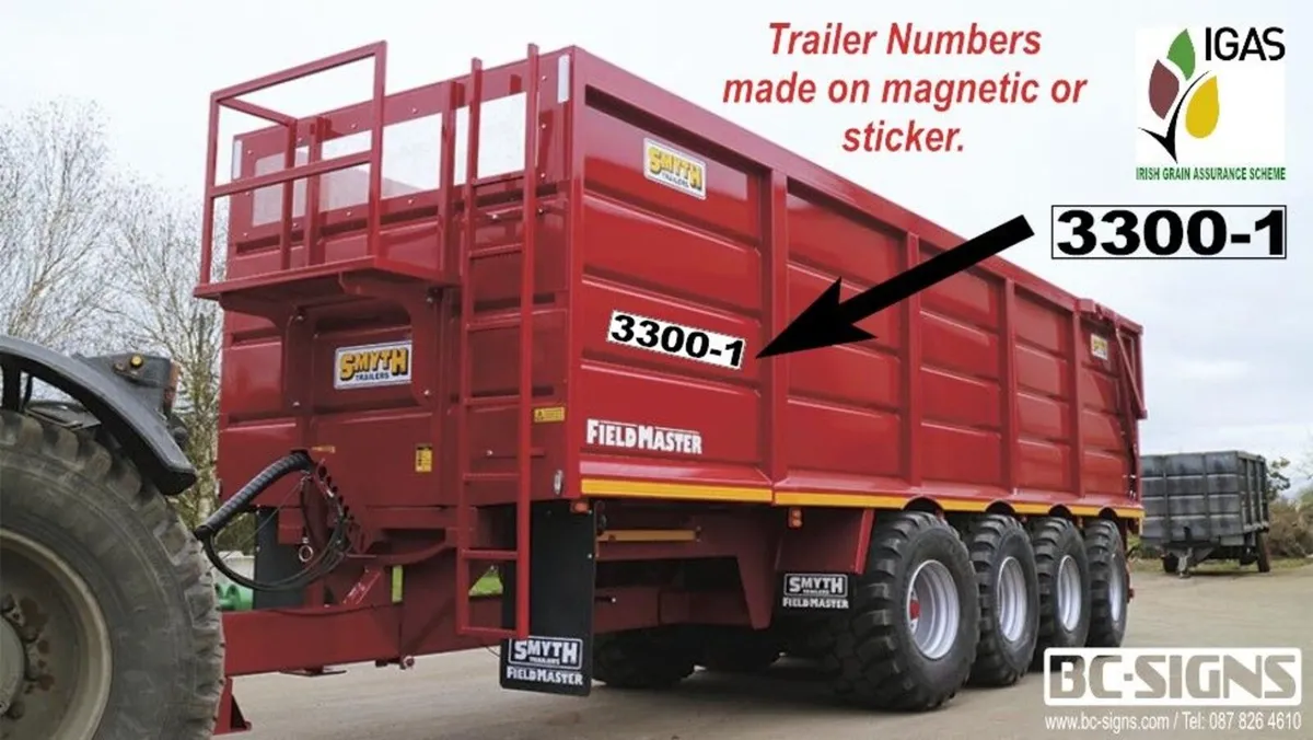IGAS Trailer Numbers made / Replacement decals. - Image 1