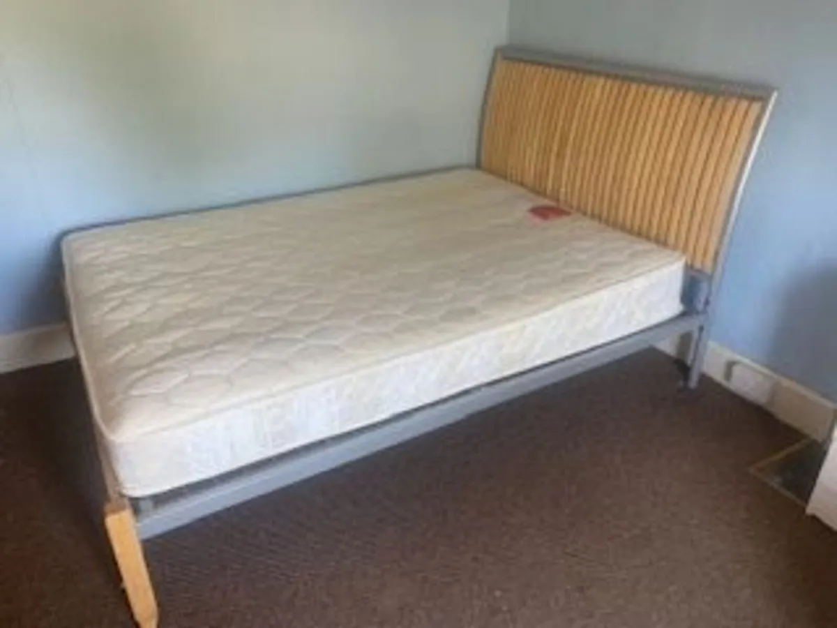 Modern Double Bed Frame with Mattress