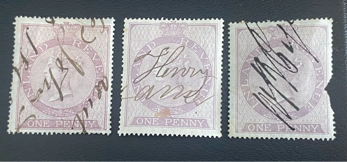 British 1850-80’s Fiscal stamp lot - Image 4