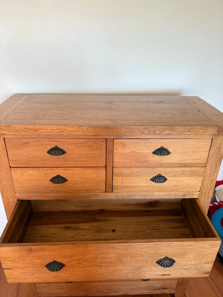 Solid Oak 7-Drawer Chest / Tallboy – Rustic Style - Image 2