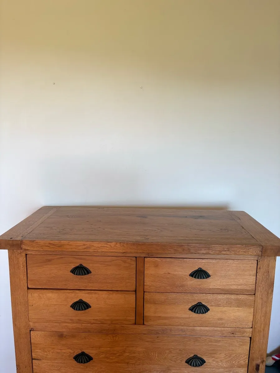 Solid Oak 7-Drawer Chest / Tallboy – Rustic Style - Image 3