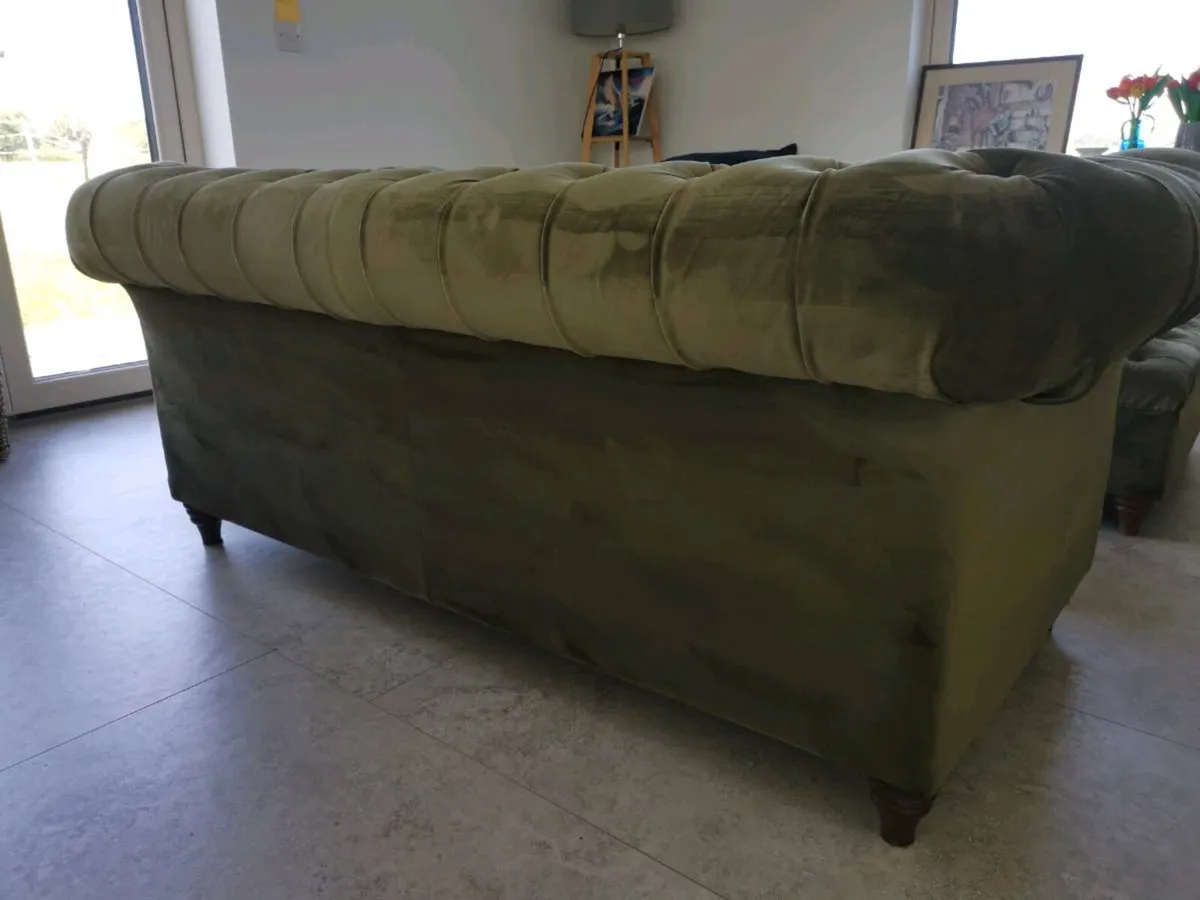 Chesterfield 3 + 2 Seater and Large Ottoman - Image 4