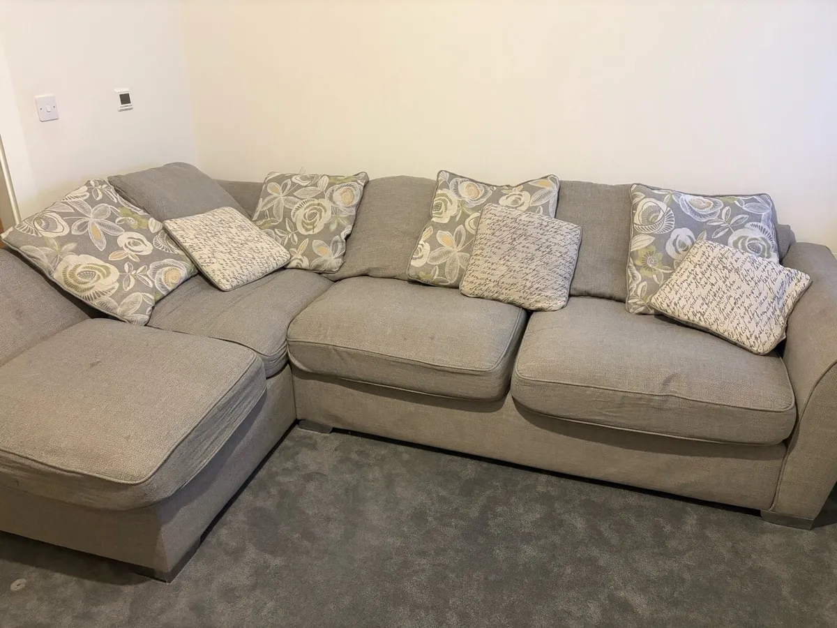 Harvey Norman Large Grey Corner Sofa - Image 1