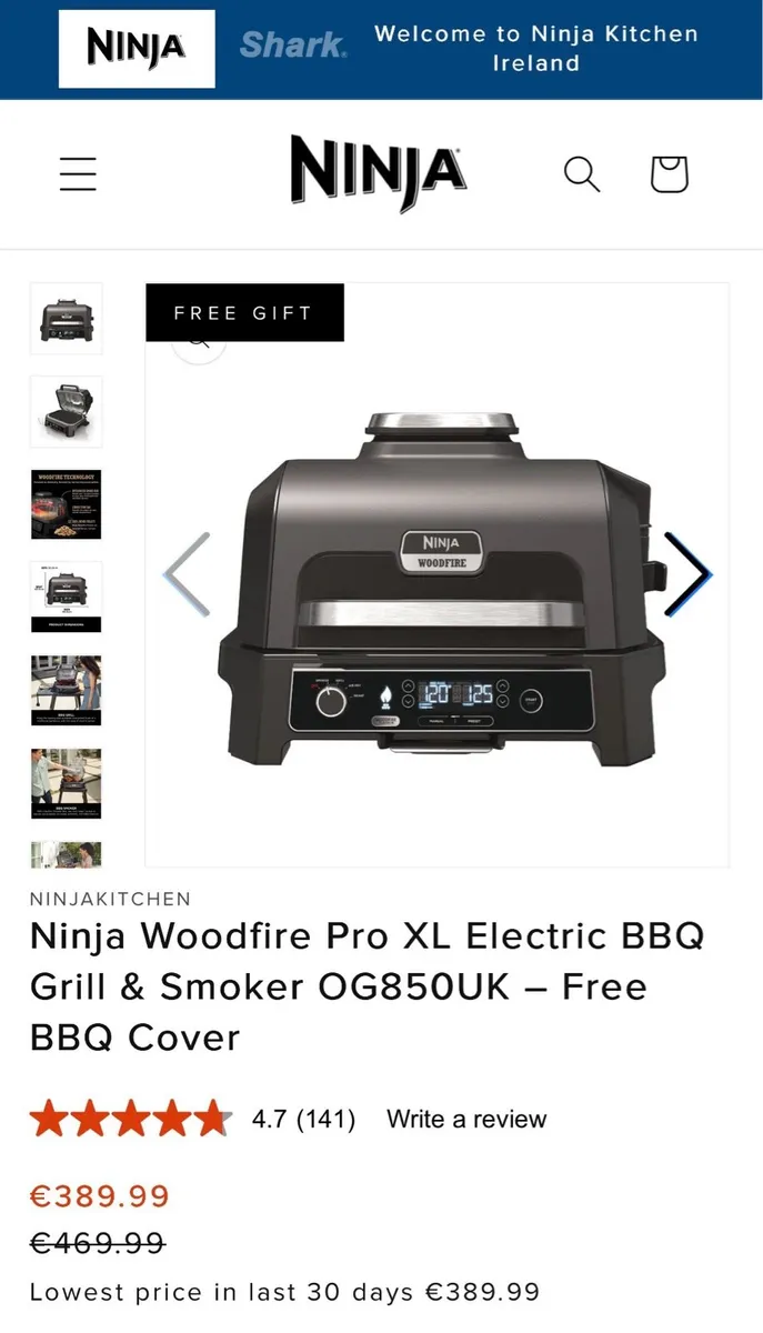 Ninja Woodfire Pro XL Electric BBQ Grill & Smoker - Image 1
