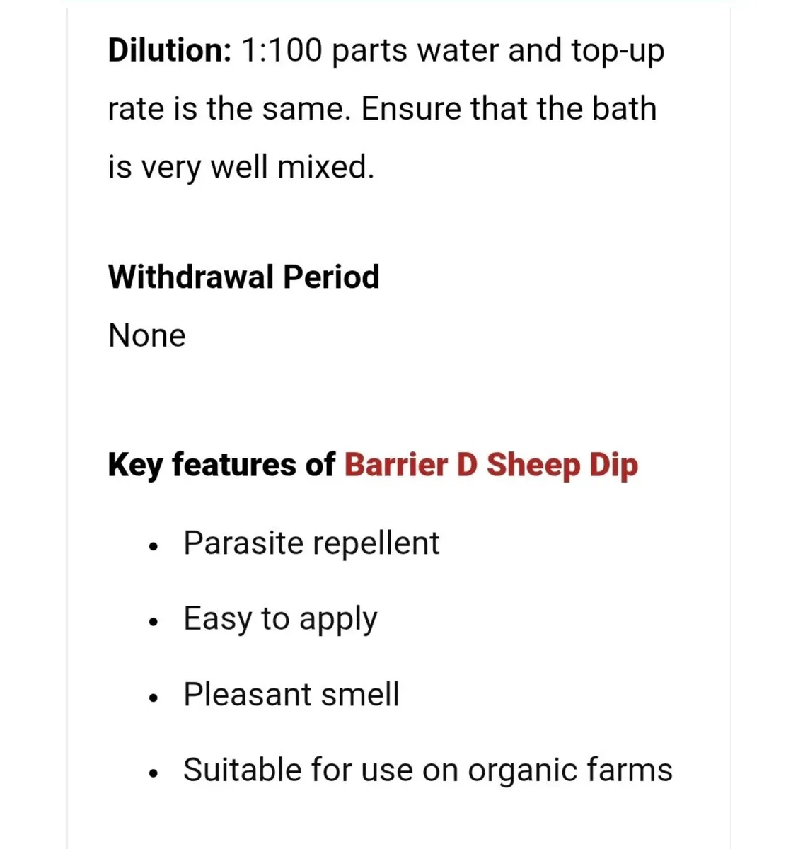 Organic Sheep Dip - by Barrier Animal Health. - Image 3