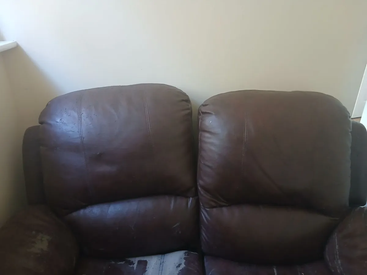 FREE Leather two seater couch FREE - Image 1
