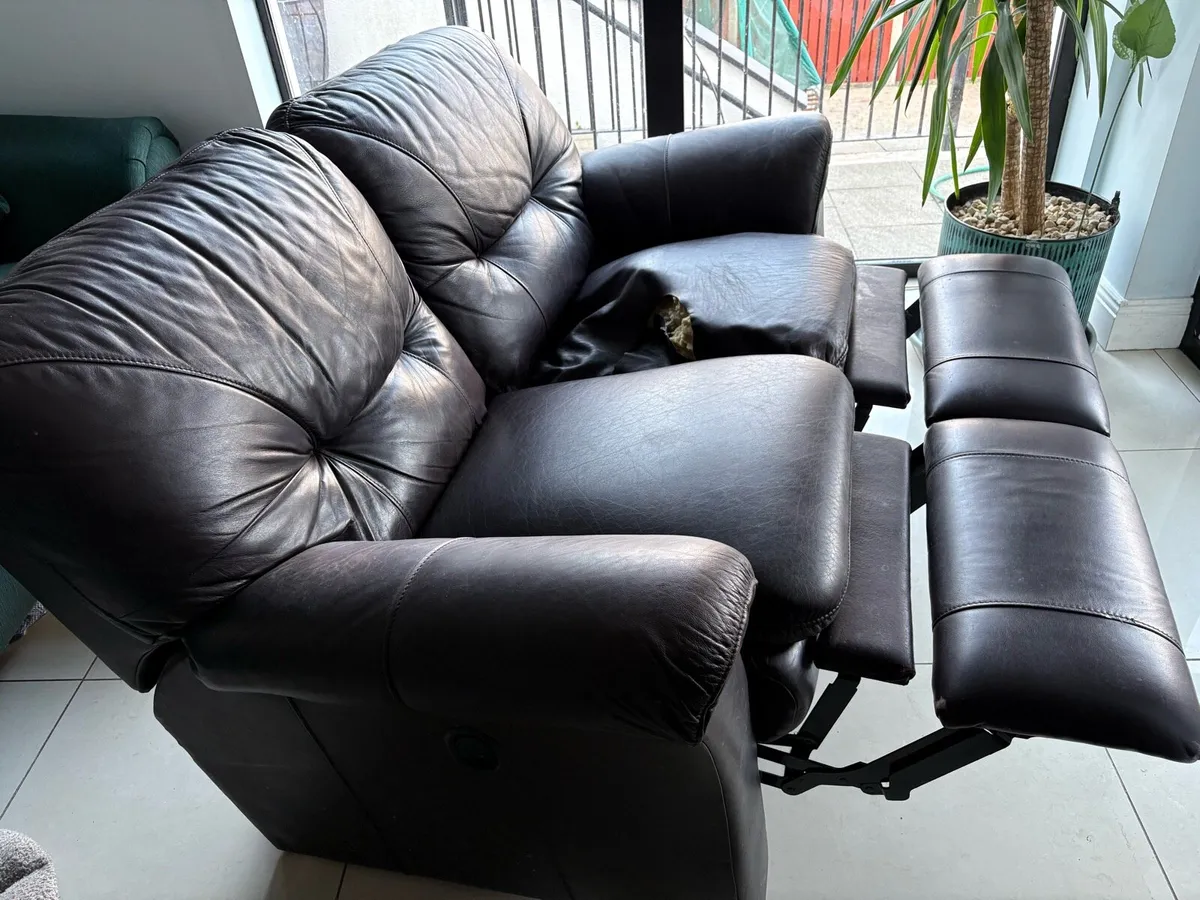 Lazy boy double recliner Leather couch - Image 1