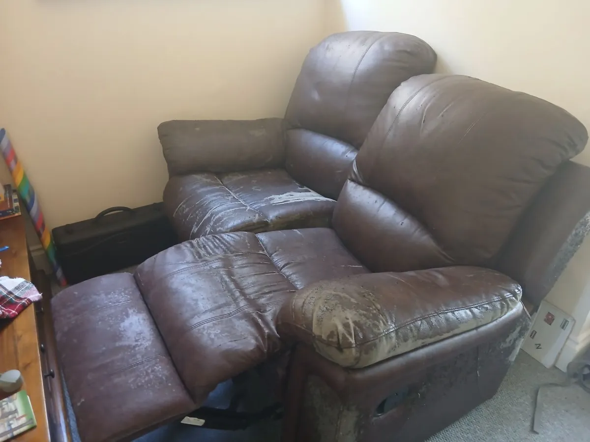 FREE Leather two seater couch FREE - Image 2