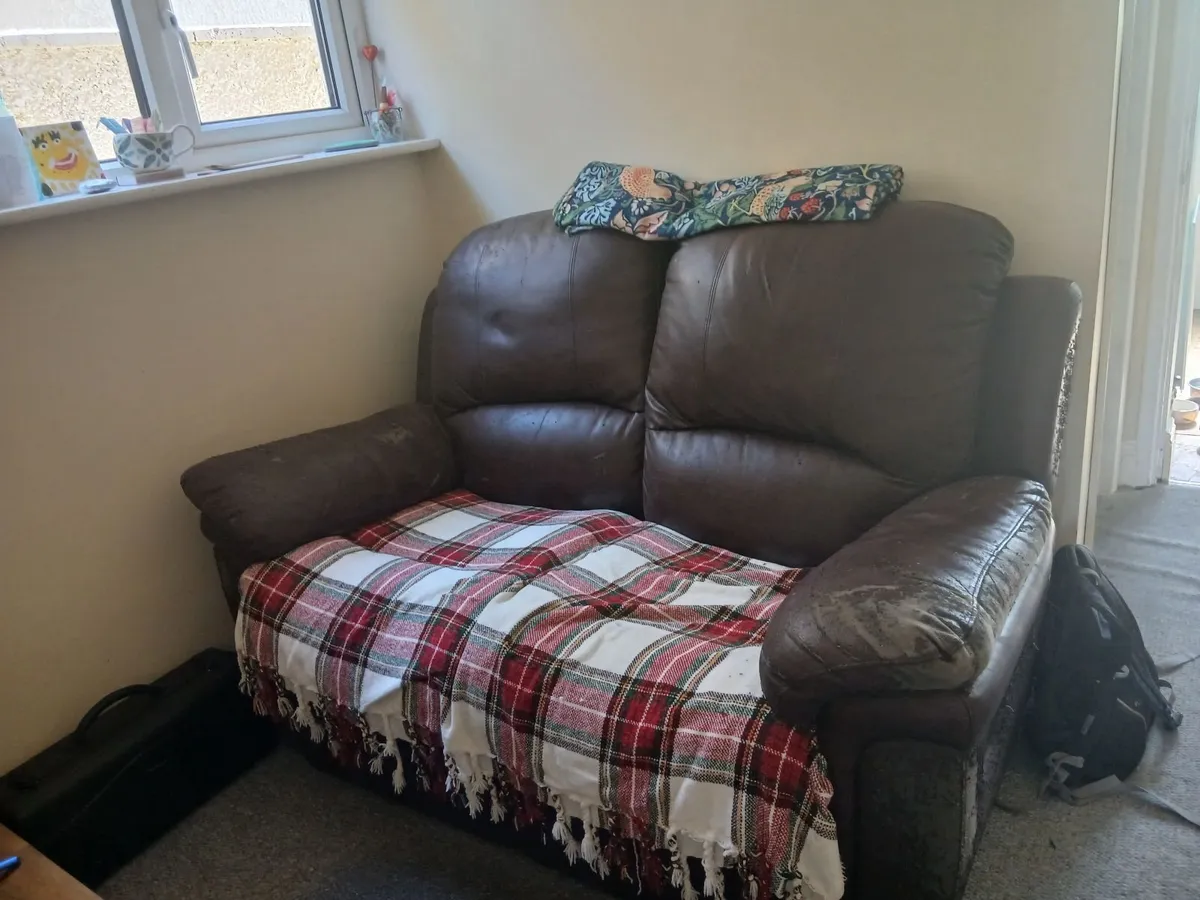 FREE Leather two seater couch FREE - Image 3