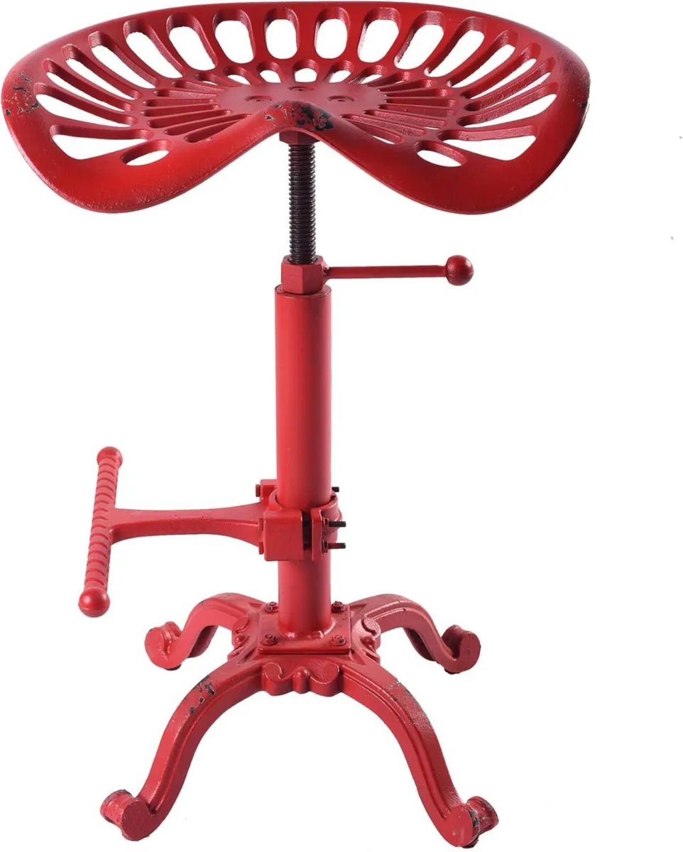 Vintage Industrial Bar Stools Cast Iron Tractor - Image 3