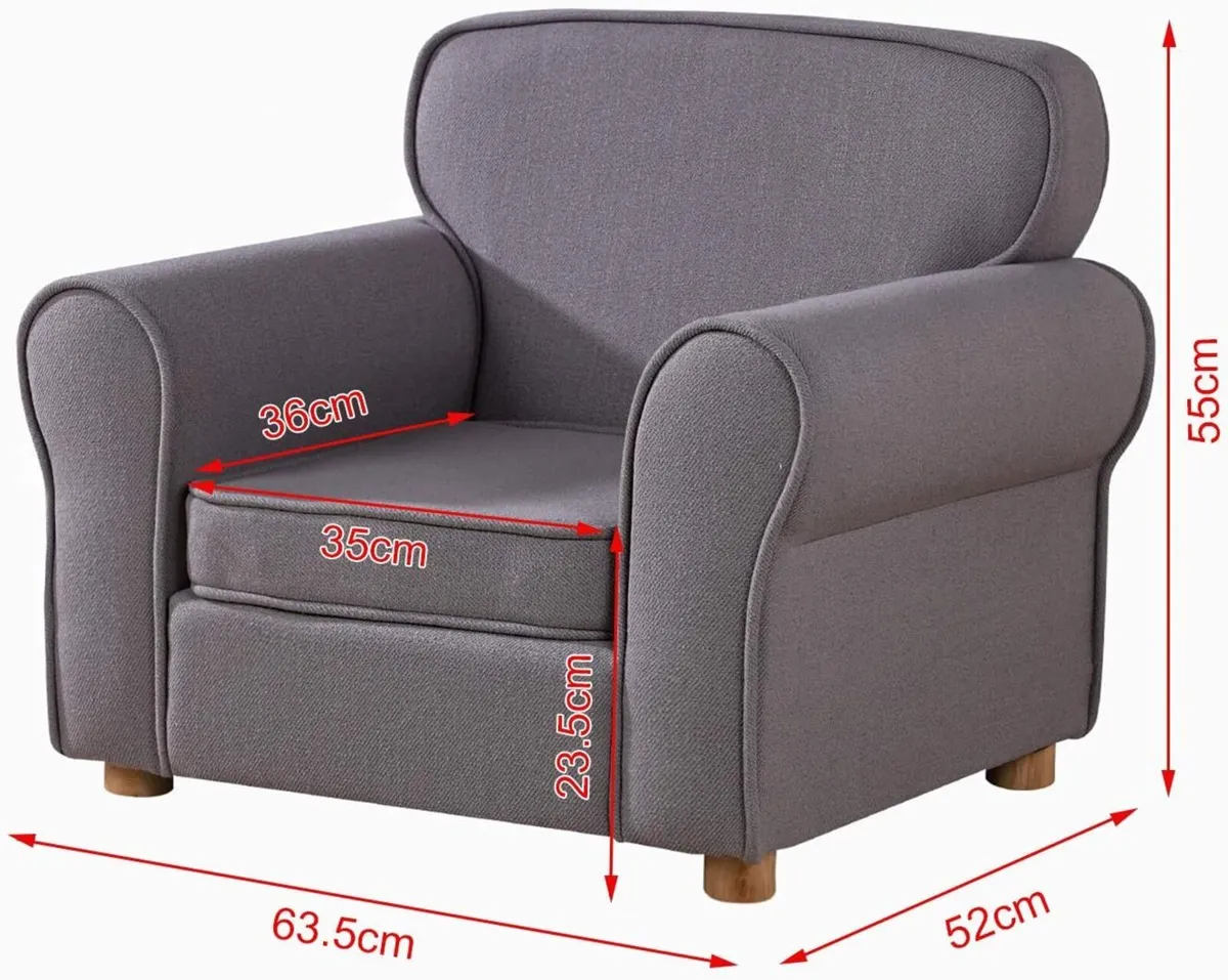 Big Kids Armchair Linen Fabric Toddler Sofa Chair - Image 3