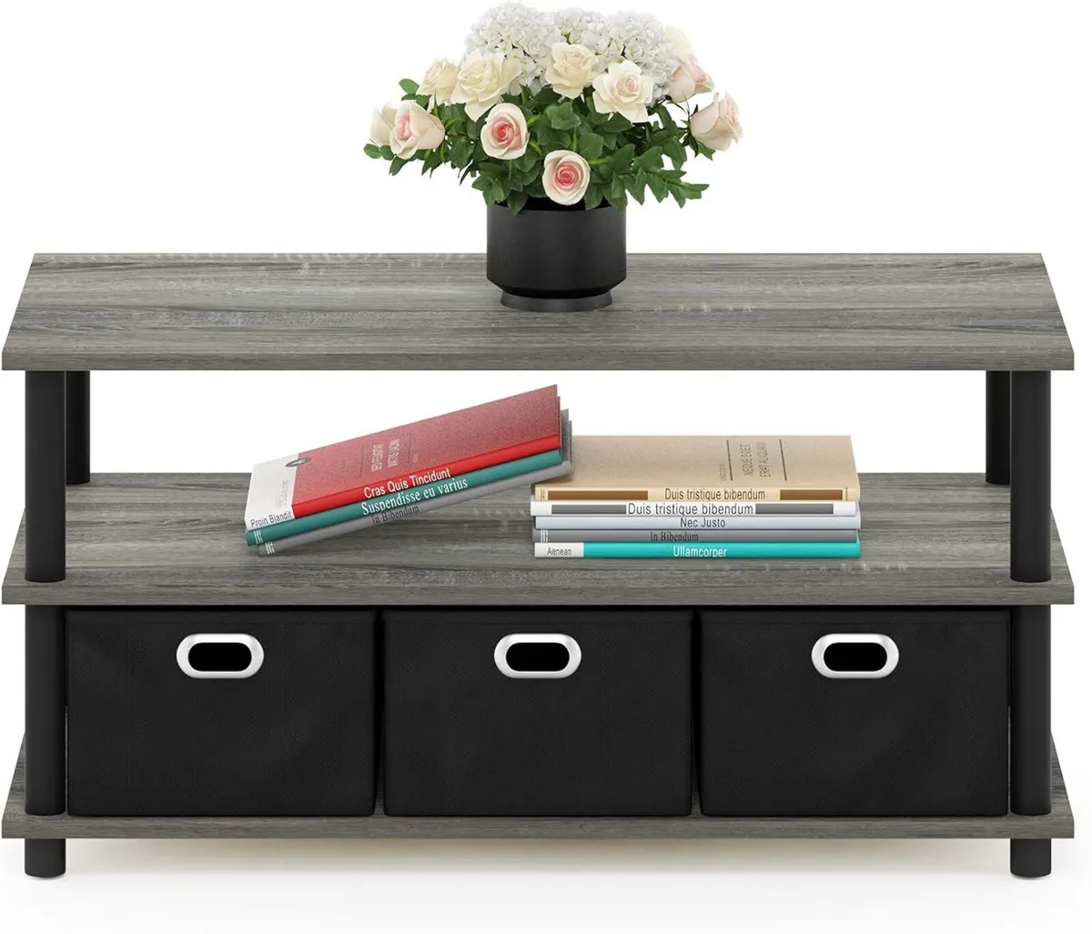 Coffee Table 3-Tier Modern with Shelves - Image 4