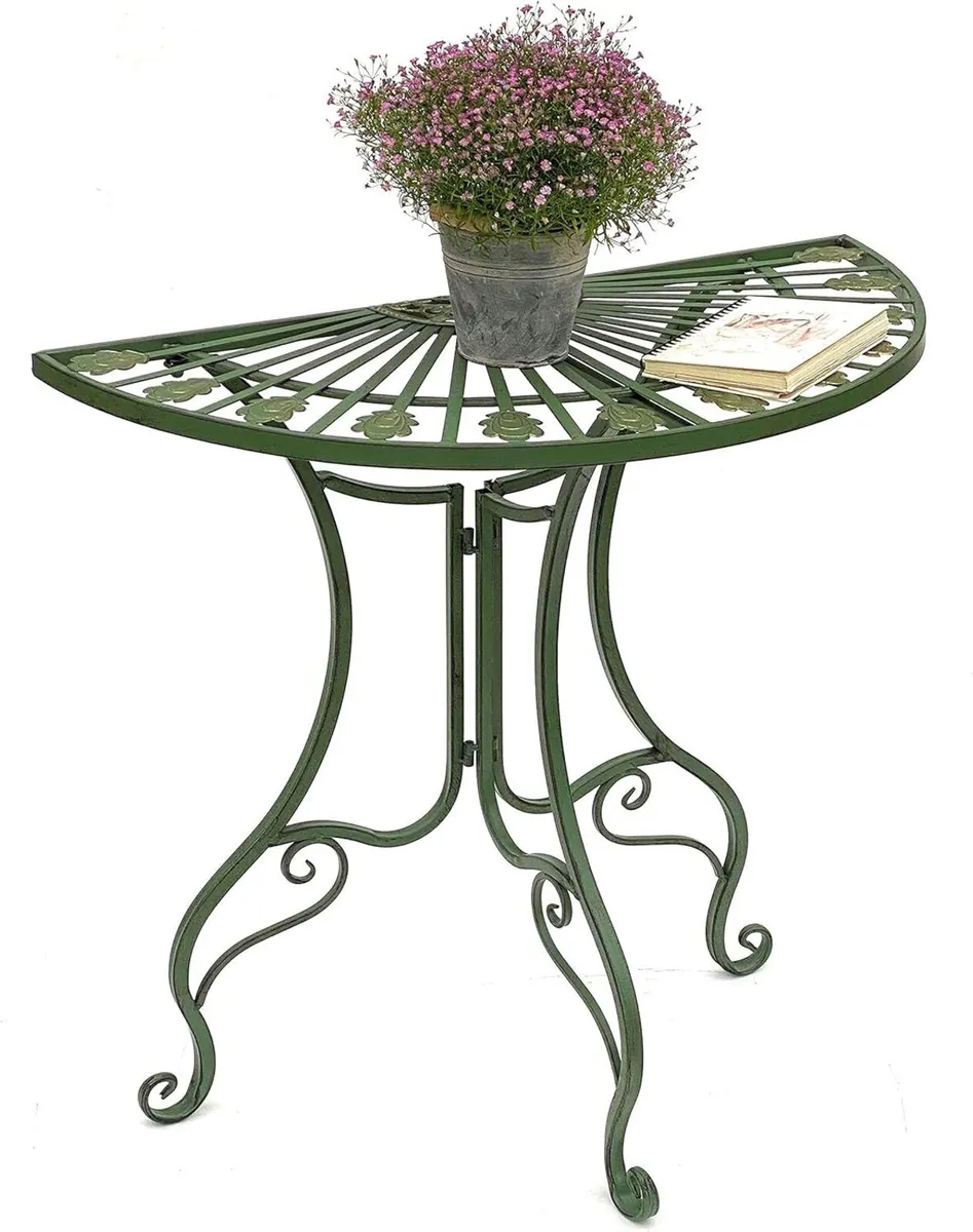 Round Wall Table Metal Side 80CM Antique - Image 1