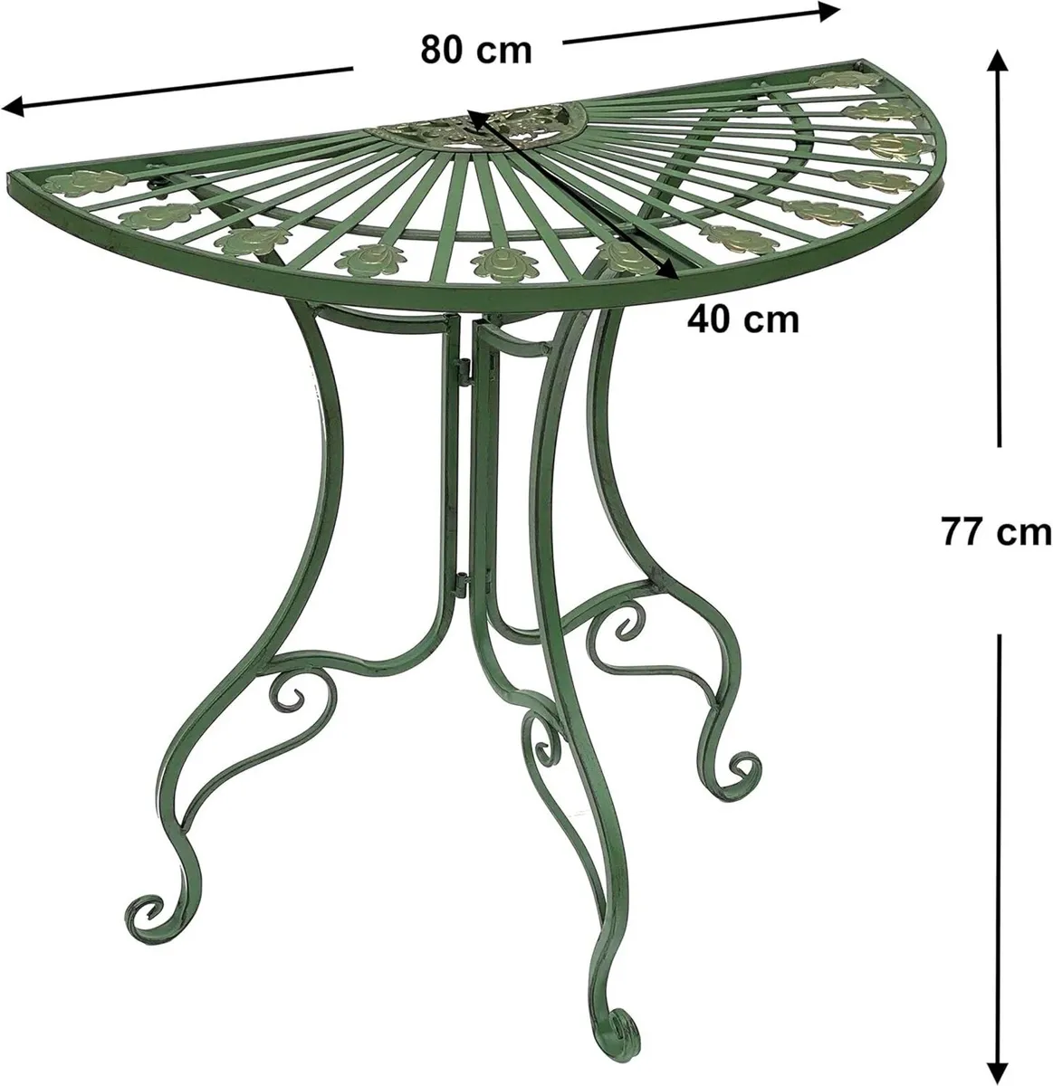 Round Wall Table Metal Side 80CM Antique - Image 2