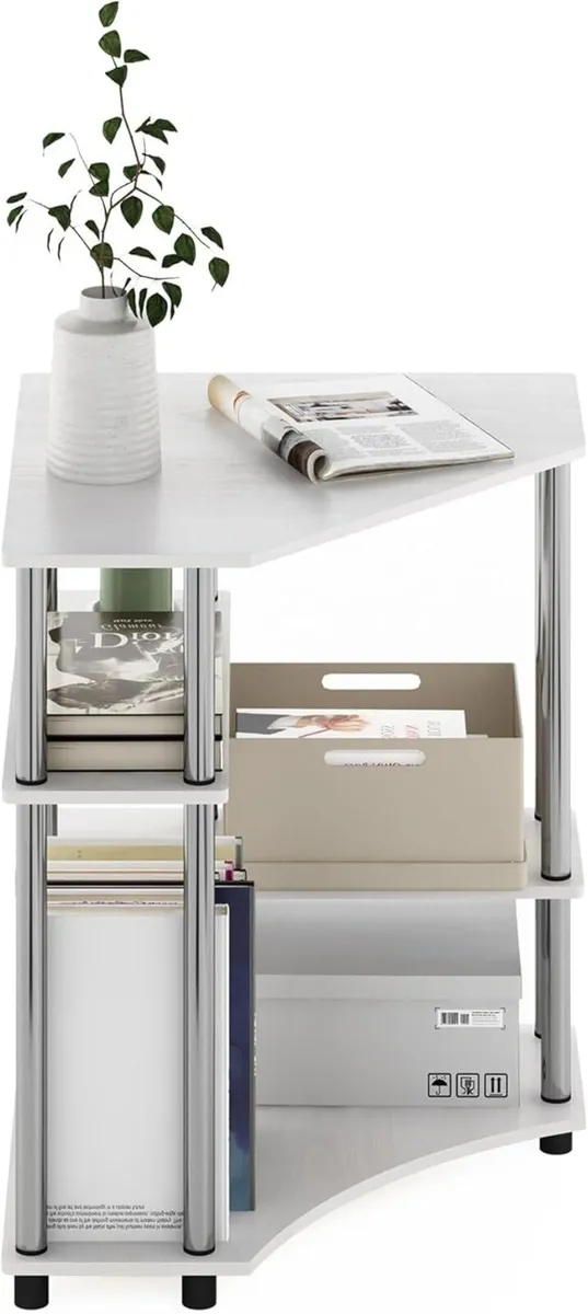 Turn-N-Tube Space Saving Corner Desk with Shelves - Image 4