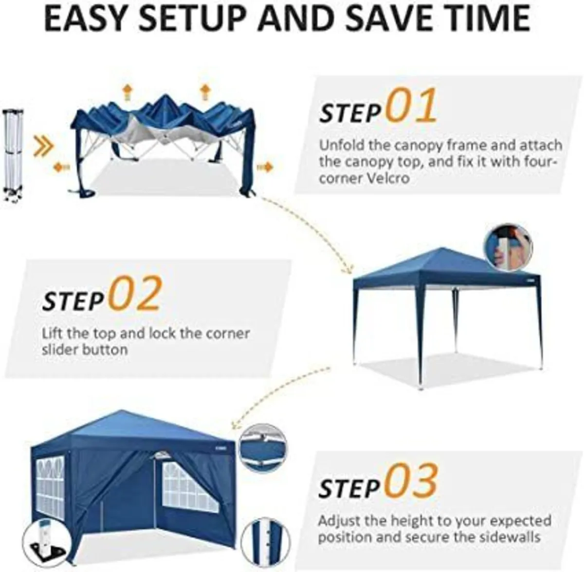 Gazebo 3*3m Flat Tent Waterproof Garden - Image 2