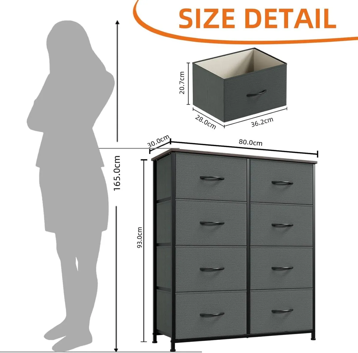 Tall Chest of Drawers for Bedroom with 10 - Image 3