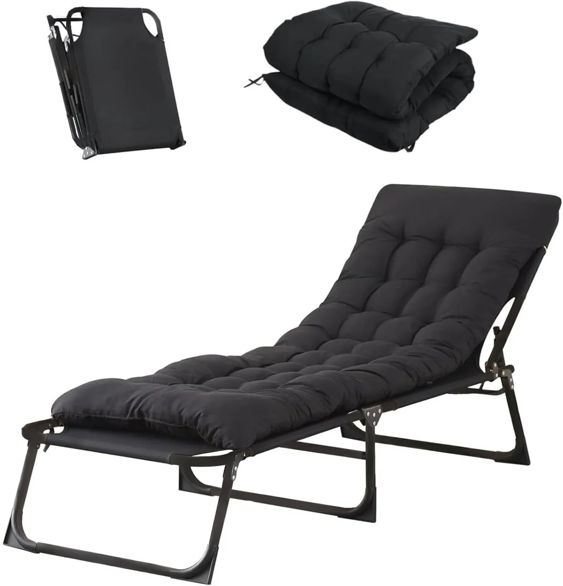 Heavy Duty Garden Sun Lounger with Bag Mattress - Image 3