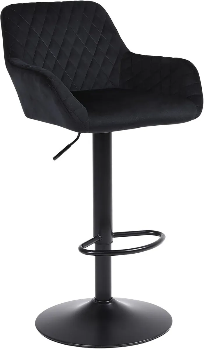 Bar Stools Height Adjustable Velvet Fabric Swivel - Image 1