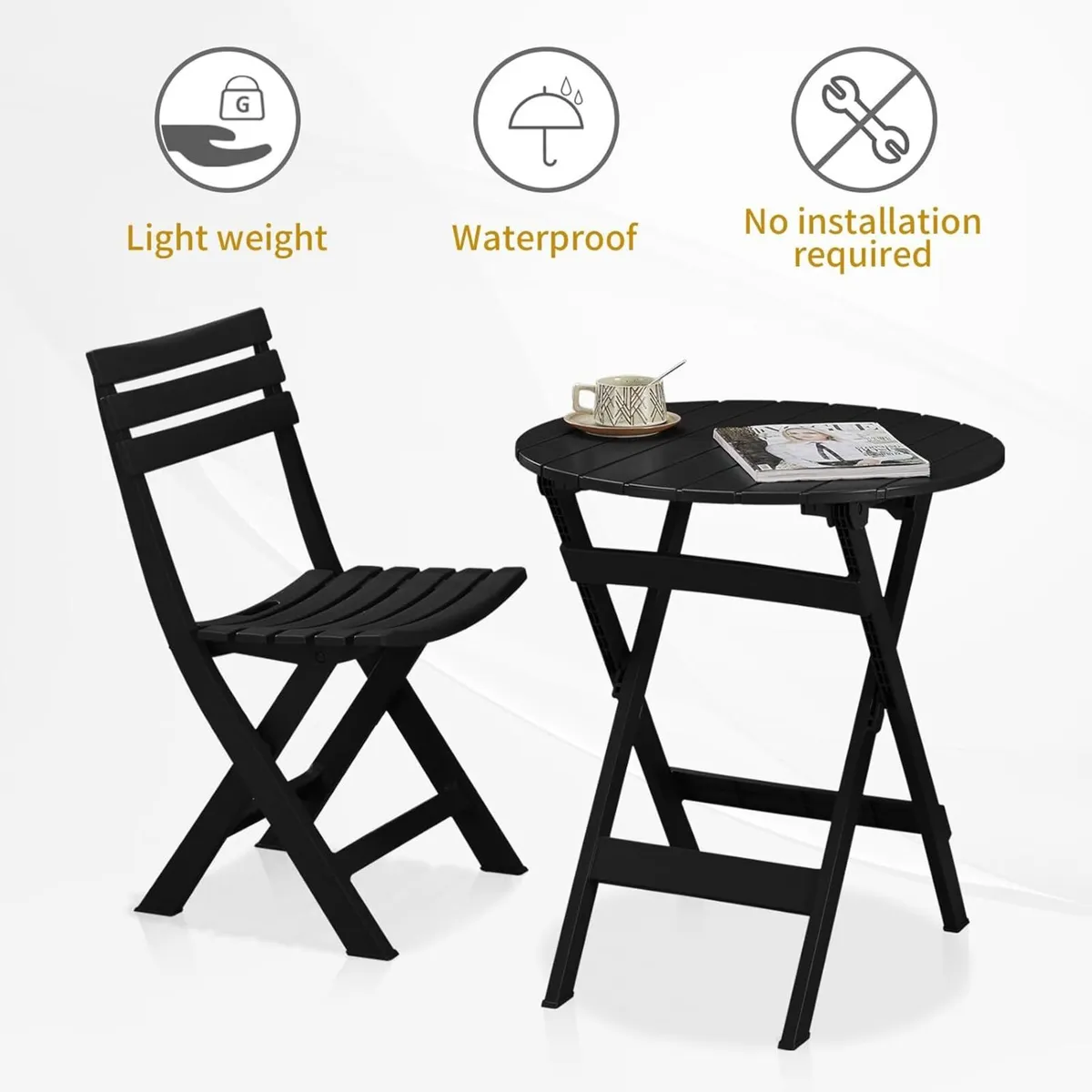 Folding Bistro Set Foldable - Image 3